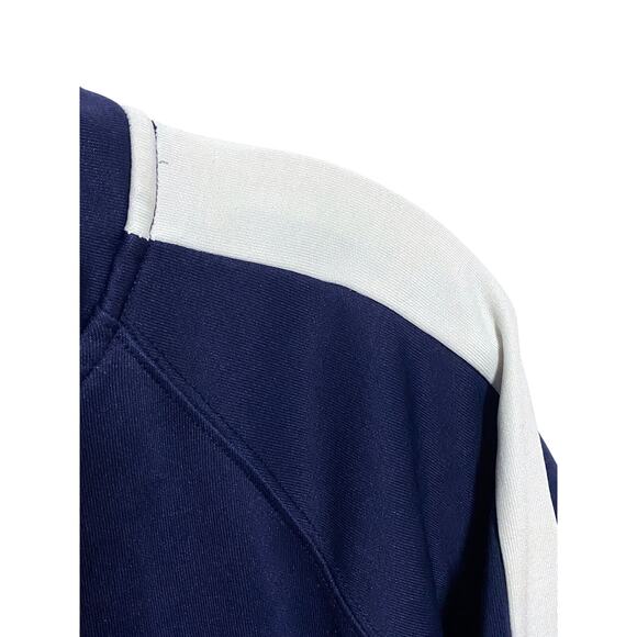 Fila Logo Track Jacket Full Zipper Navy Blue White Striped Sleeve Mens Large L - Picture 3 of 10
